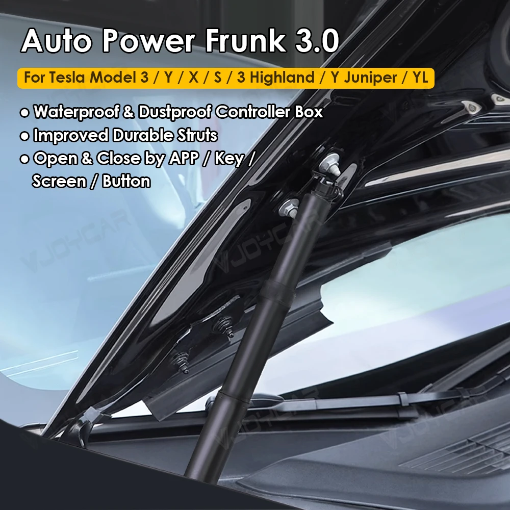 VJOYCAR Auto Power Frunk 3.0 for Tesla Model Y 3 X S Electric Automatic Front Trunk Lift Close APP Key Screen Control Car Parts