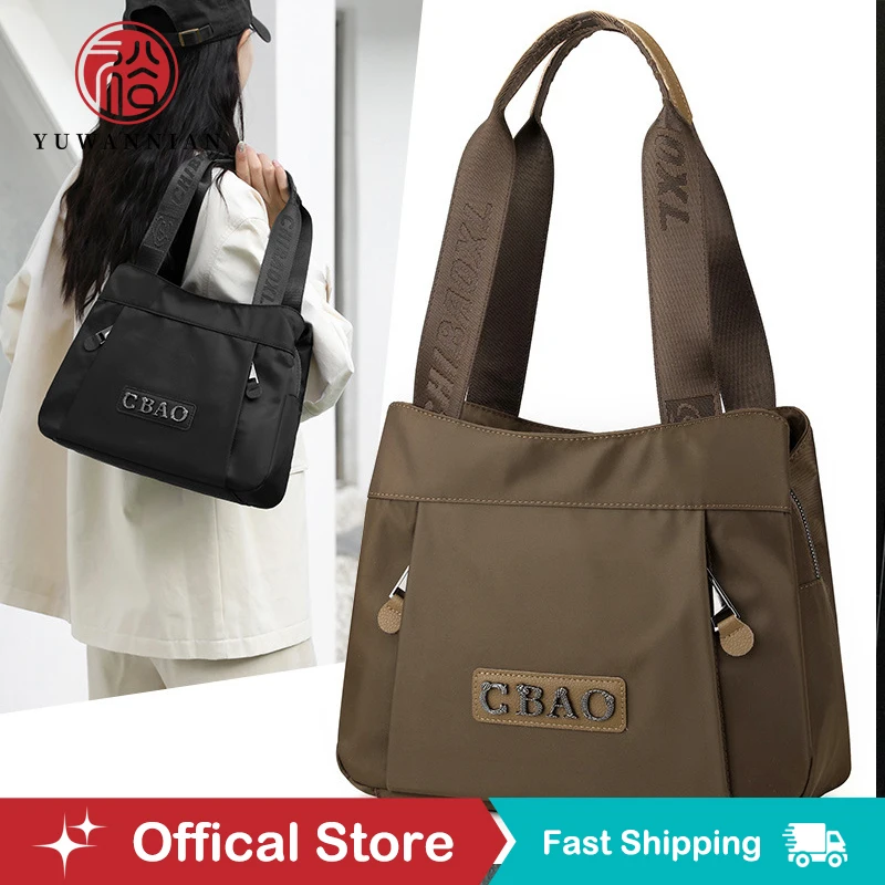 

Женская большая модная сумка через плечо, многослойная карманная многофункциональная нейлоновая дорожная сумка