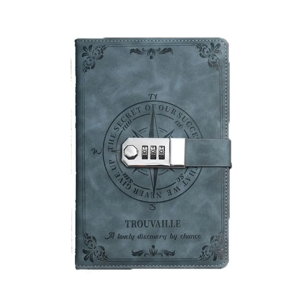 Notebook creativo con password da 200 pagine Retro A5 Diario sicuro Raccoglitore Scrittura liscia Blocco note personale impermeabile Ufficio