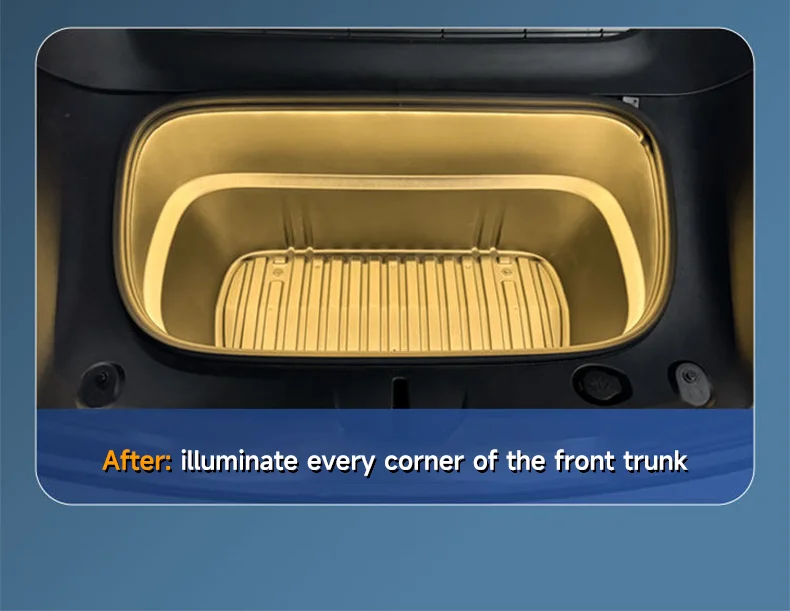 Für Tesla Model YL / Y Juniper 2026 Vorderer Kofferraum Frunk LED Ambientebeleuchtung Flexibler Lichtstreifen Dekorative Lampe Auto-Zubehör – Detail 10