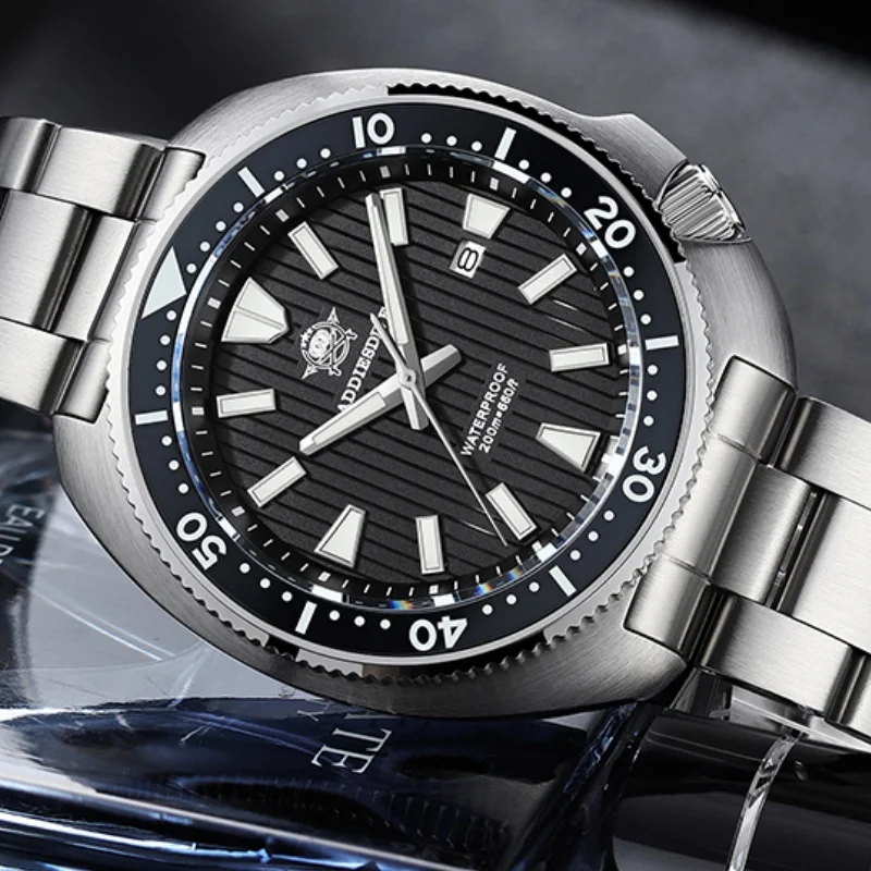 

ADDIESDIVE Men‘s Watch AD2507 20Bar Waterproof Window Display Reloj Hombre BGW9 Super Luminous Sapphire Glass Quartz Watch