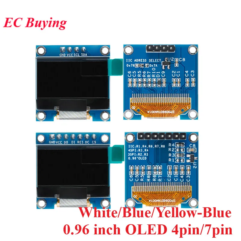 0.96 Inch IIC Serial White/Blue/Yellow OLED Display Module 128X64 I2C SSD1306 12864 0.96