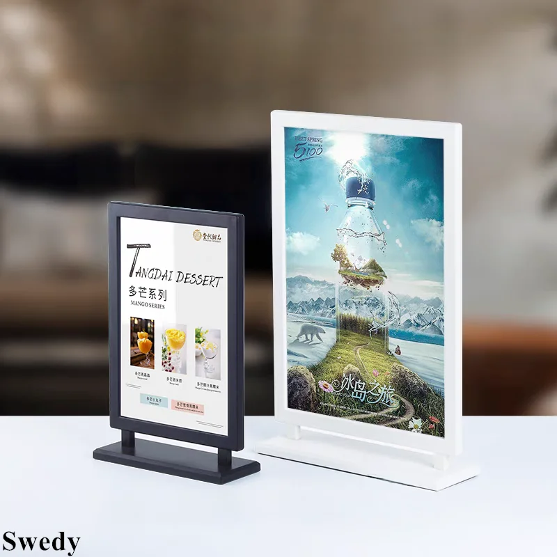 A4 210x297mm Tabletop Plastic Sign Holder Display Stand Photo Poster Frame Price Label Holder Menu Price Paper Holder Stand