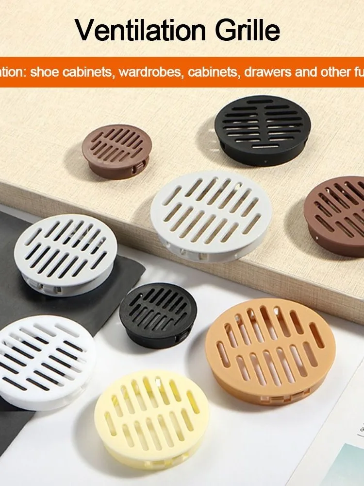 4Pcs 35/50mm Round Cabinet Air Duct Vent Plastic Louver Mesh Hole Plug Decoration Cover Wardrobe Grille Ventilation Systems