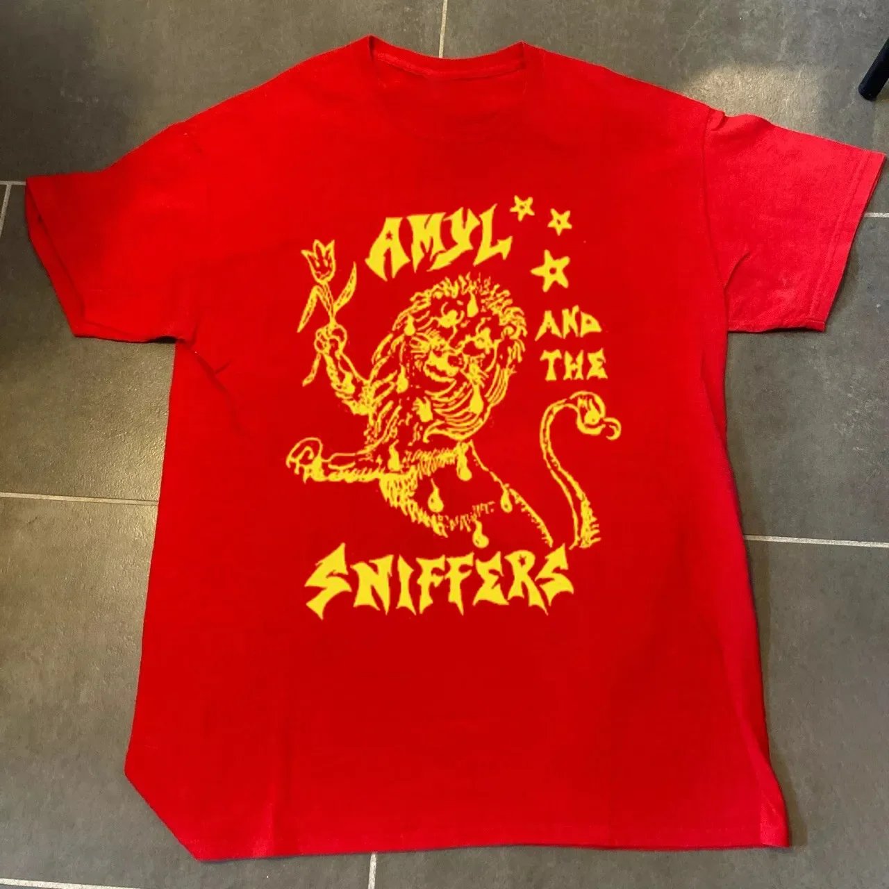 Yellow Art Lion Amyl And The Sniffers Trending Red All Size Shirt AR115