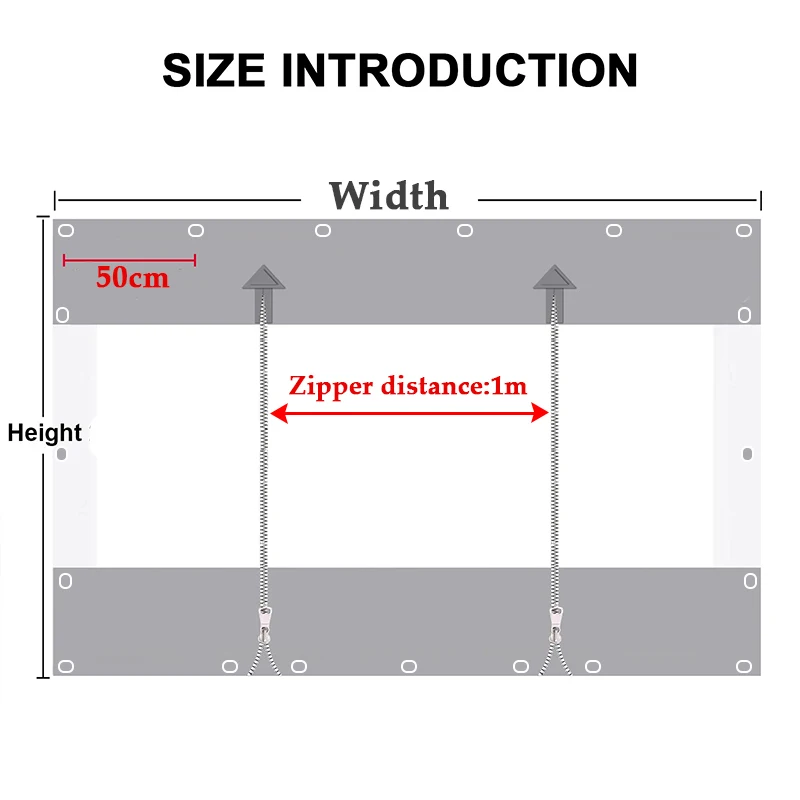 Personalize cortina de lona resistente com porta pérgula ao ar livre ver embora zíper lona com fechaduras torcidas gazebo tela à prova de vento