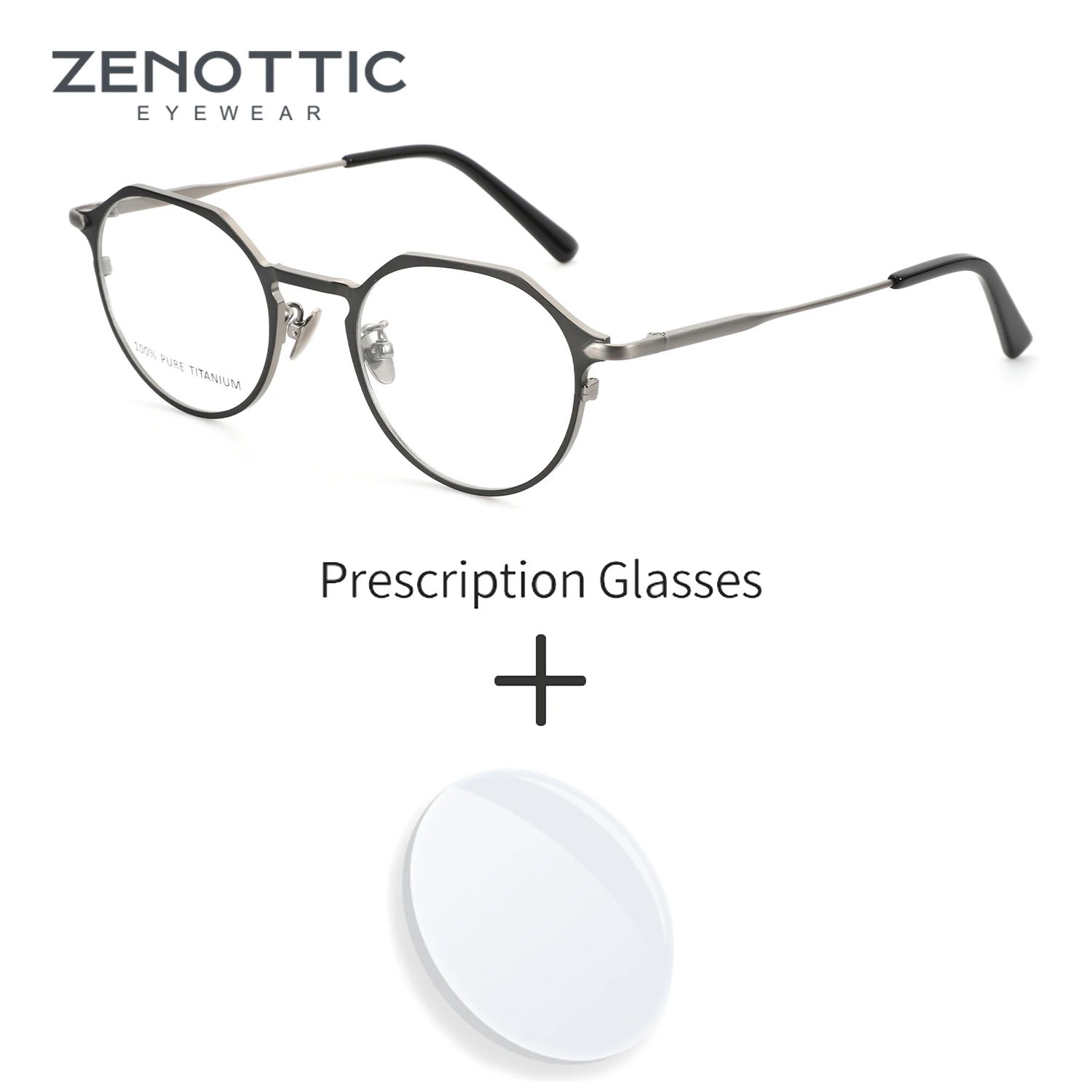

ZENOTTIC L размер круглые оптические линзы из чистого титана с рецептурными фотохромными очками для близорукости мужские и женские прогрессивные линзы