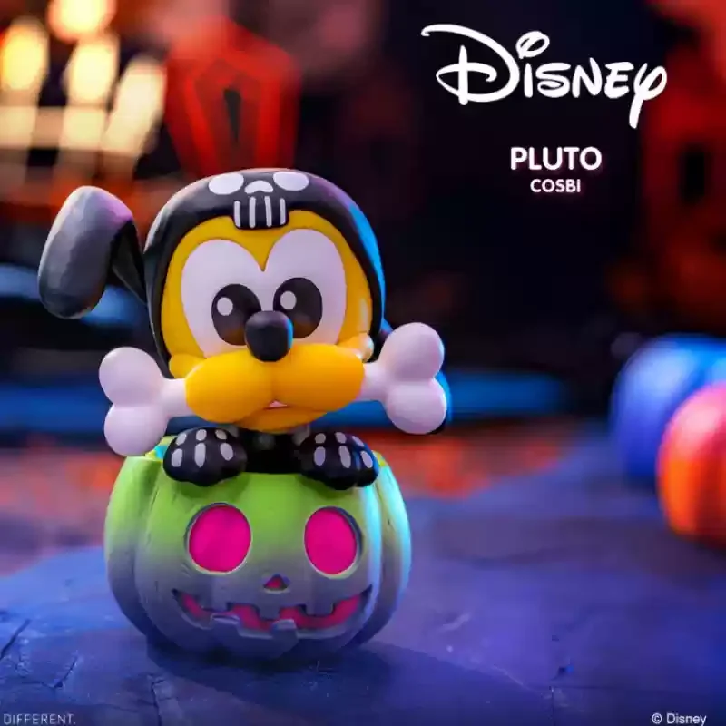 Genuíno disney mickey mouse e amigos abóbora série caixa cega caixa mistério presente de halloween brinquedo do miúdo figuras de ação mini figuras