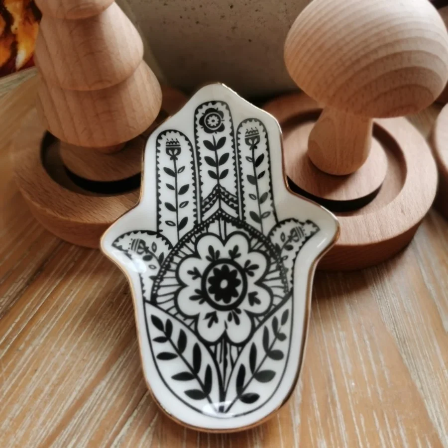 Ceramic Small Hand Trinket Dishes Rings Dish Holder Jewelry Trinket Decorative Plate Friend Gifts Necklace Storages Vanity Tray