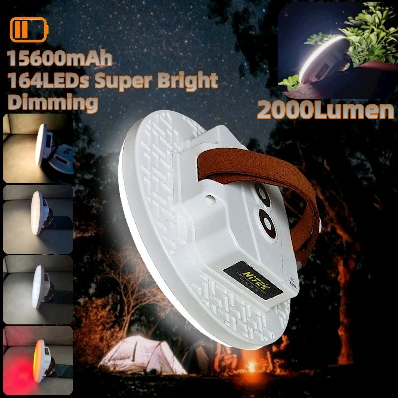 15600mAh Rechargeable Camping Lantern Portable Outdoor Camp Light Magnet Emergency Light Hanging Tent Bulb Powerful Work Lamp