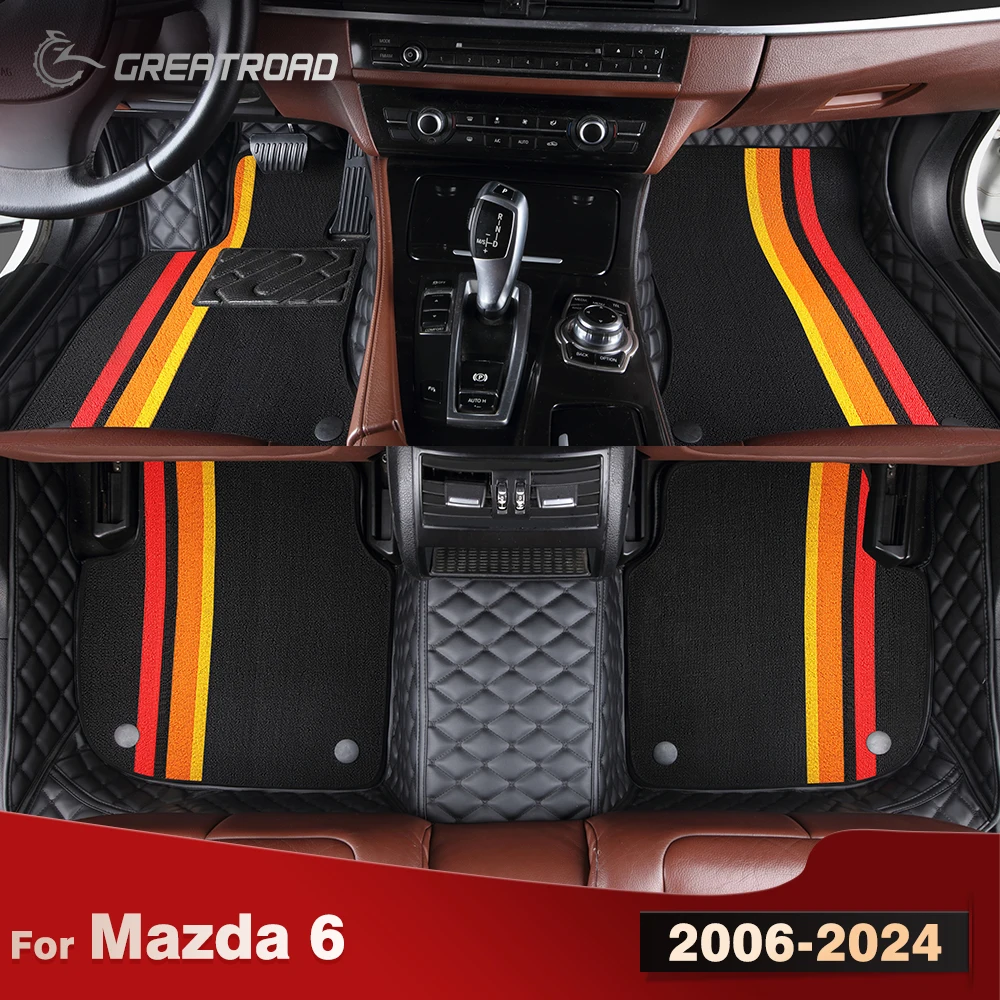 

Для Mazda 6 2006-2024 двухслойные автомобильные коврики на заказ, автомобильный ковер, аксессуары для интерьера