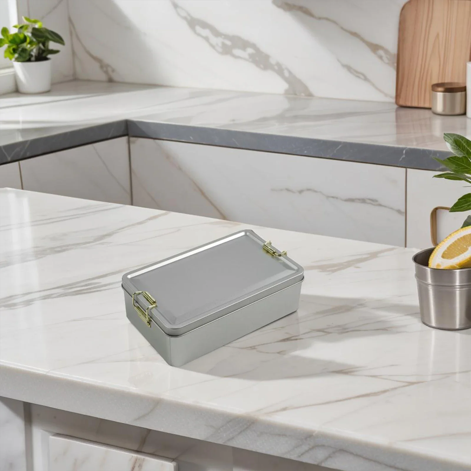 علب تخزين معدنية بإبزيم، عدد ملاحظات لطيف من قطع محتوى العبوة، مستطيلة مع أغطية، صناديق كوكيز تدوم طويلاً #4