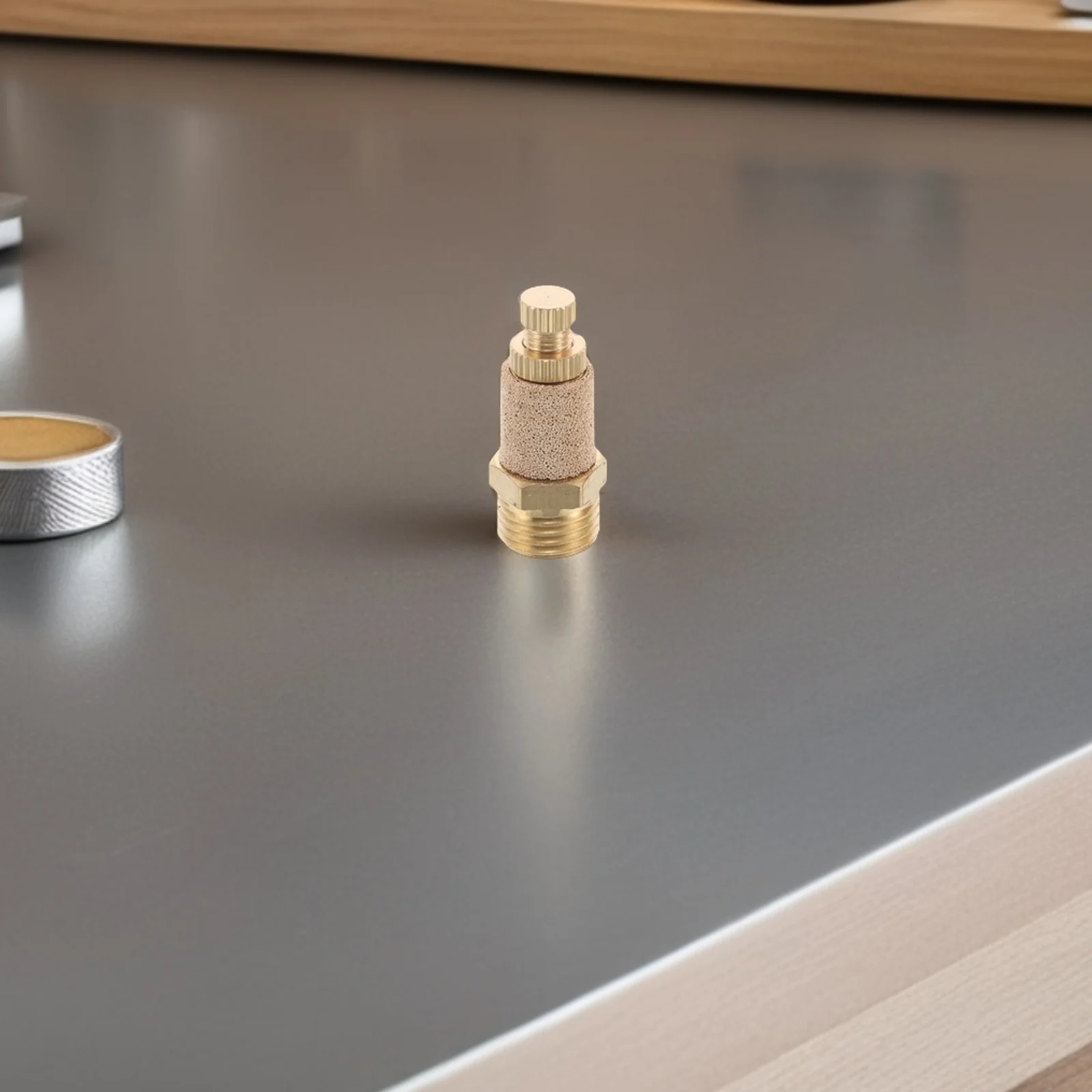 ตัวกรองเสียงท่อไอเสียลมแบบทองเหลือง 5 ชิ้น อุปกรณ์เสริมเครื่องอัดอากาศแบบหกเหลี่ยม ข้อต่อท่อลม ตัวกรองเสียงเครื่องอัดอากาศ