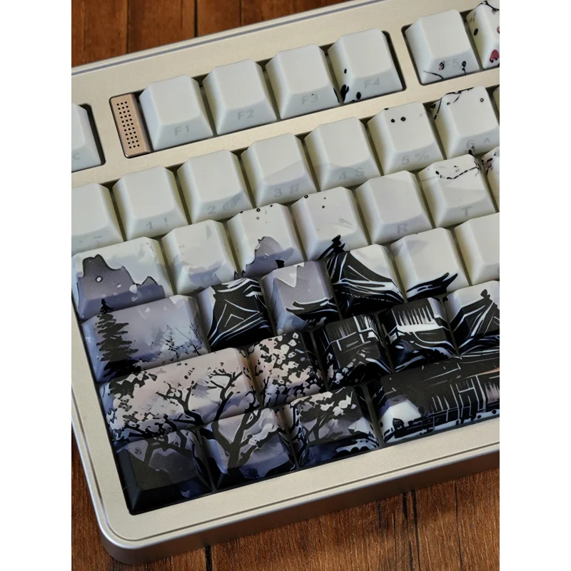 

Колпачки для клавиш с цветочной тематикой Ice Core, оригинальная заводская боковая гравировка, полупрозрачная механическая клавиатура из ПБТ с термосублимацией