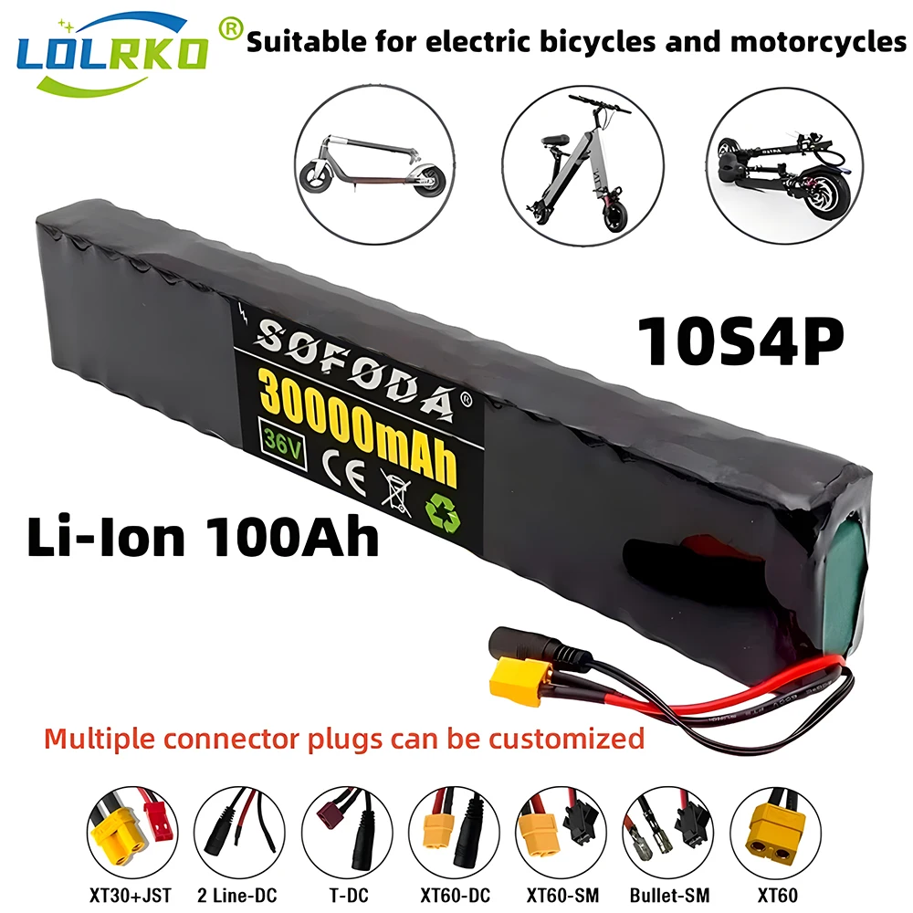 

10S4P 36V 30000mAh Electric Scooter Lithium Battery 18650 battery pack 36V 30Ah Electric Scooter Electric Scooter Battery