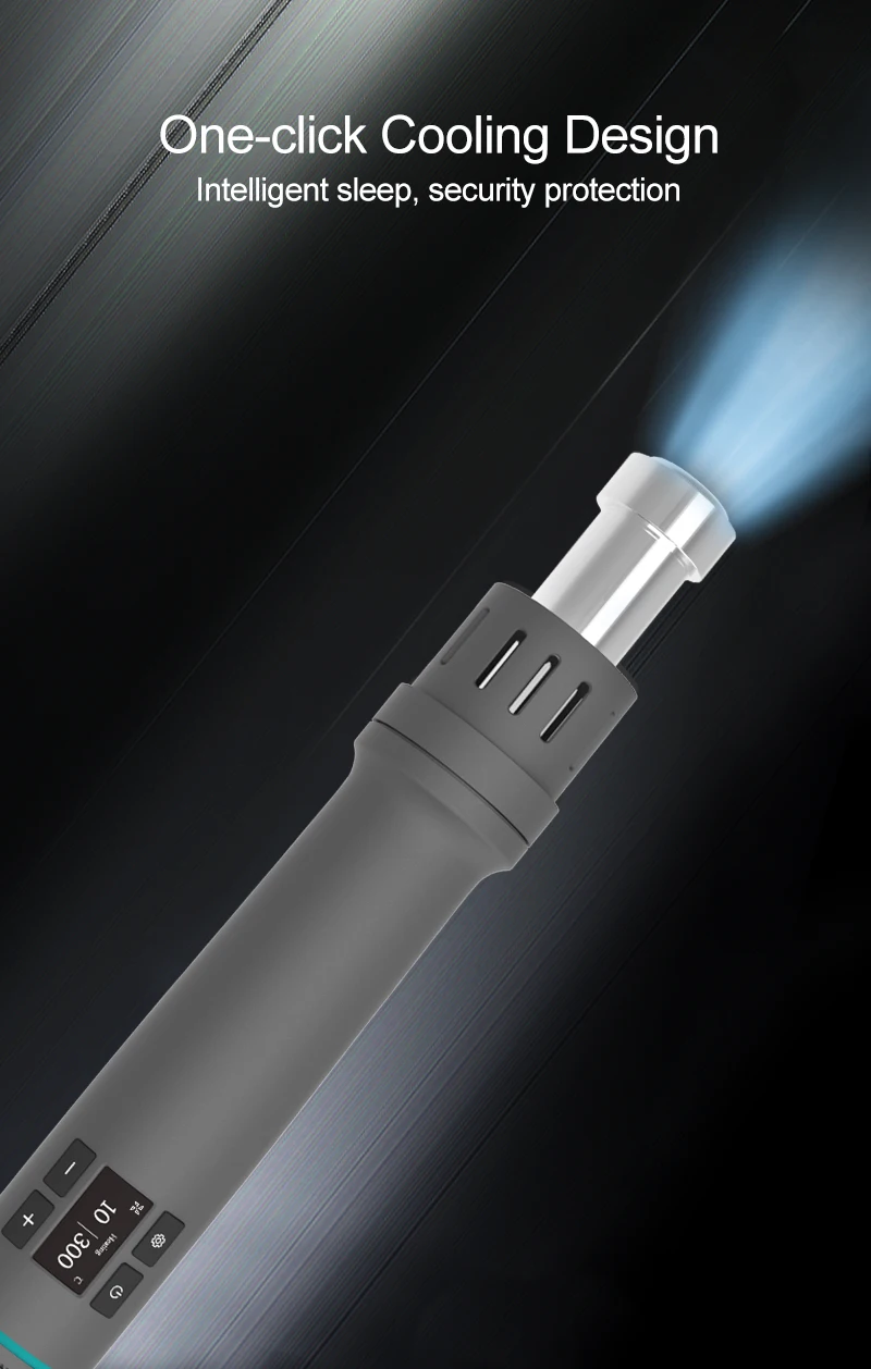 Imagem -05 - Pistola Pneumática Portátil Inteligente de Alta Potência Ventilador de Alta Eficiência Aquecimento Uniforme Eficiente e Estável 1000w 60.000 Rpm
