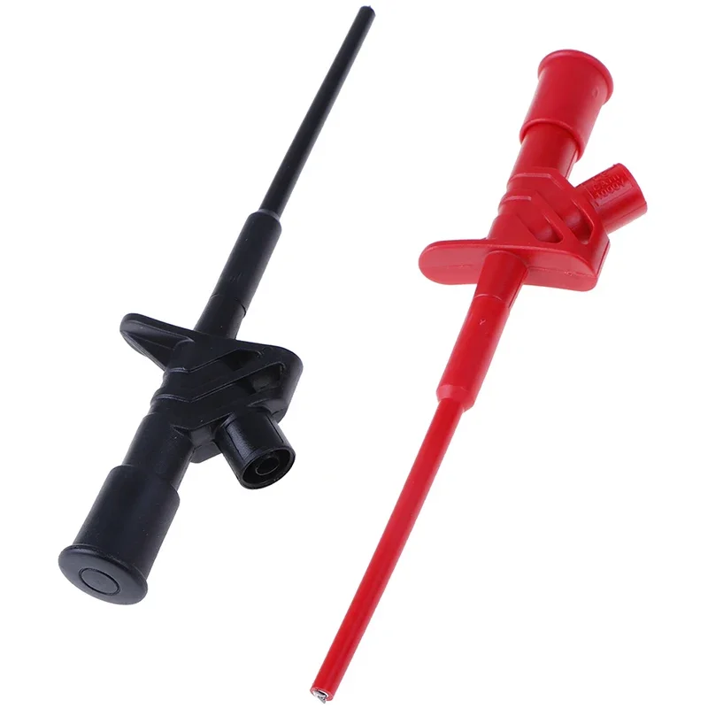 Red Black Quick Test Hook Clip 1000V High Voltage Flexible Professional Insulated Testing Probes With 4mm Socket Test Hook Clip