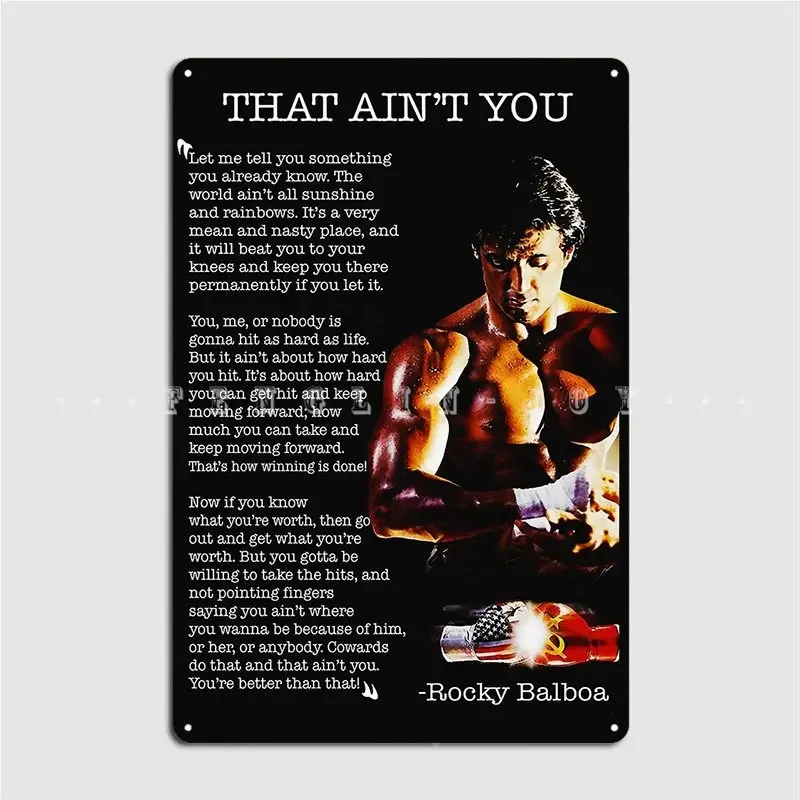 Balboa Motivation Poster Metal Plaque Poster Pub Pub Garage Vintage Mural Painting Tin Sign Poster