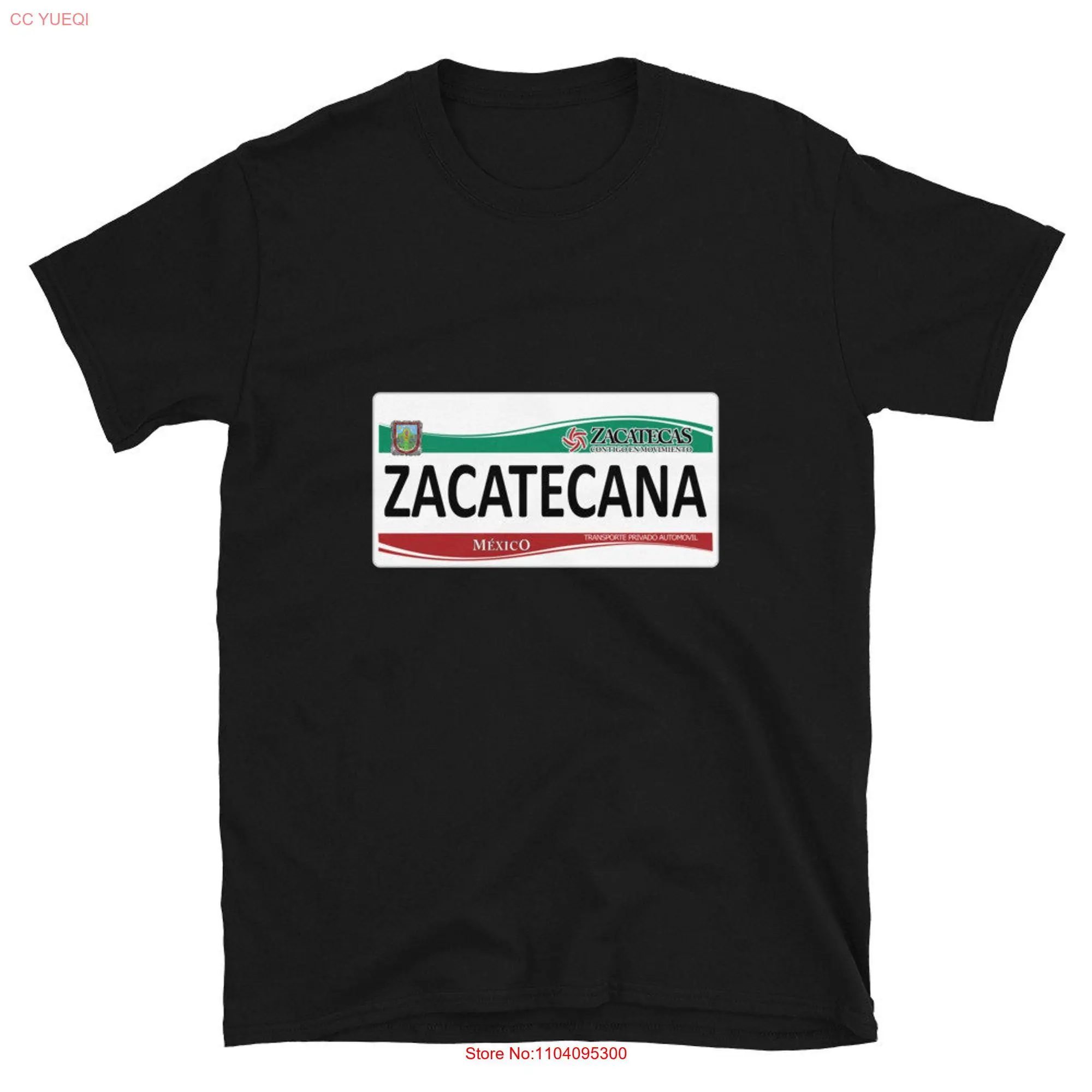 Zacatecana Pride License Plate  T Shirt Zacatecas Mexico long or short sleeves