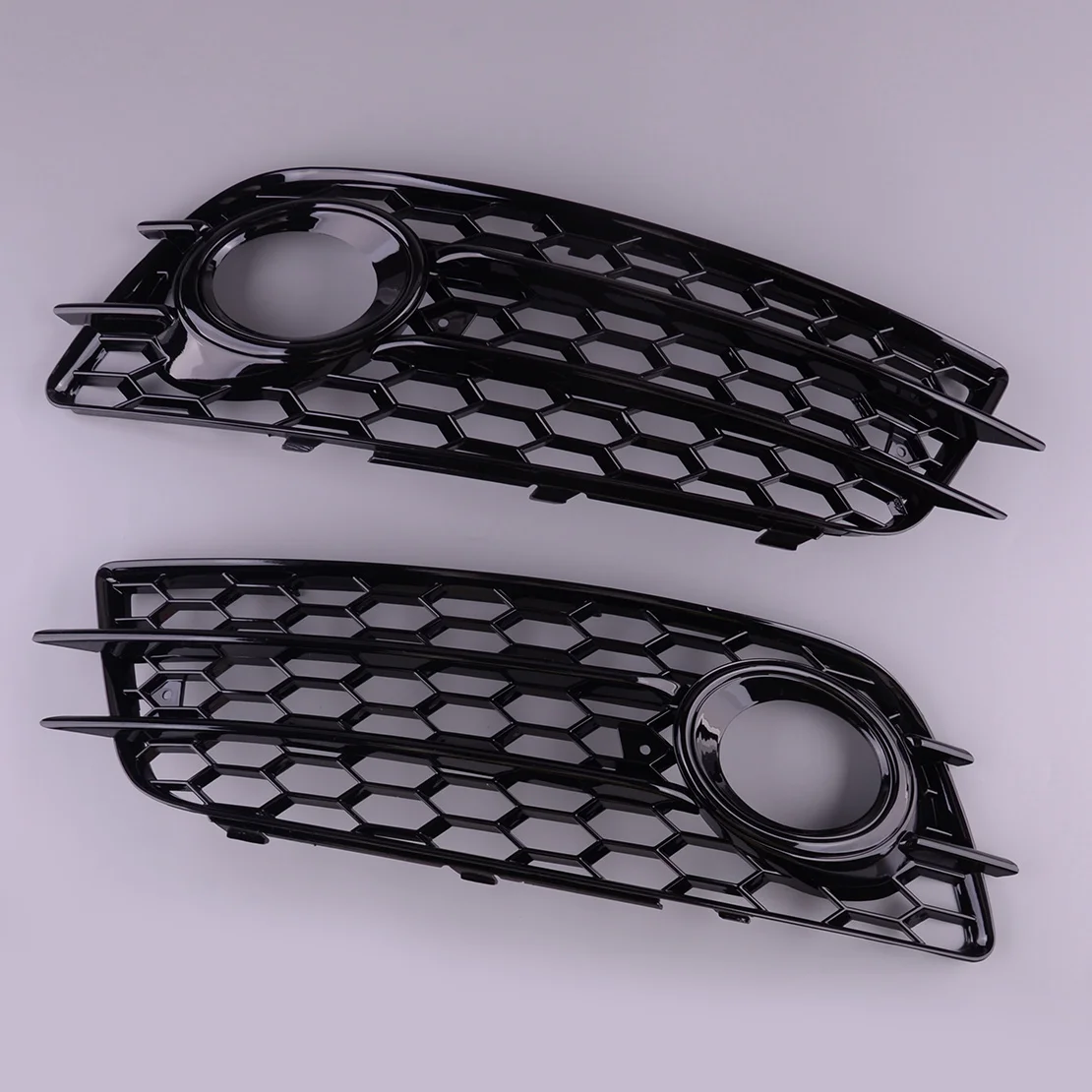 

1 Pair Gloss Black ABS Car Bumper Fog Light Lamp Grille Cover 8K0807681C 8K0807682C Fit for Audi A4 B8 S-Line S4 2008-2011 2012