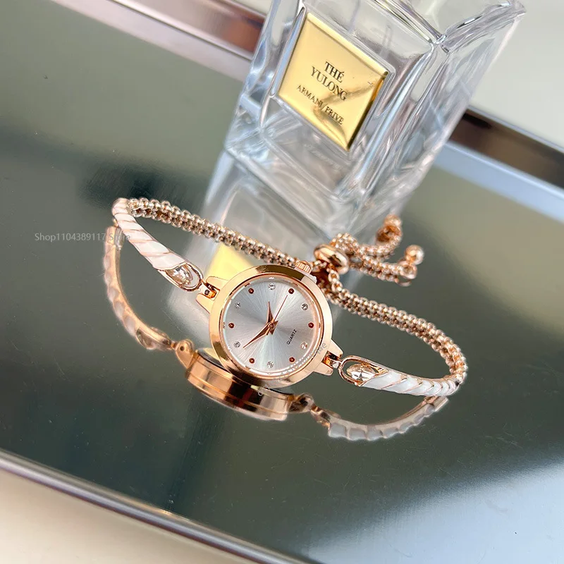 Watch for Women Fashionable Colorful Drill Thin Band Drill Round Women Watch Adjustable Alloy Bracelet Watch Relojes Para Mujer