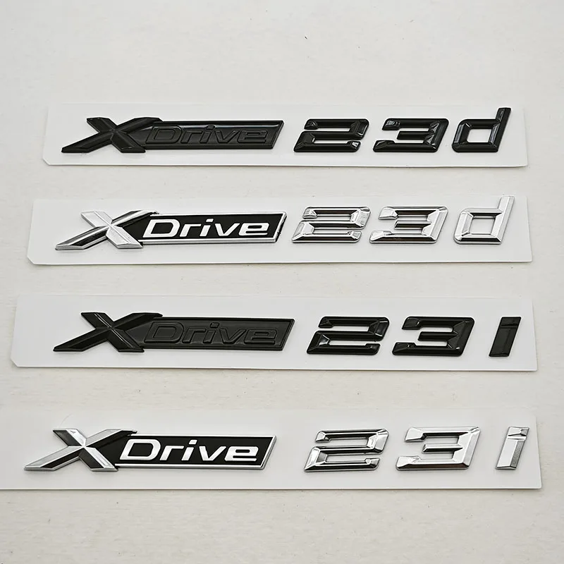 

3D ABS Car Styling Logo XDrive 23i X Drive 23d Rear Trunk Badge Side Fender Emblem Decals For BMW X1 X2 X3 Exterior Accessoeies