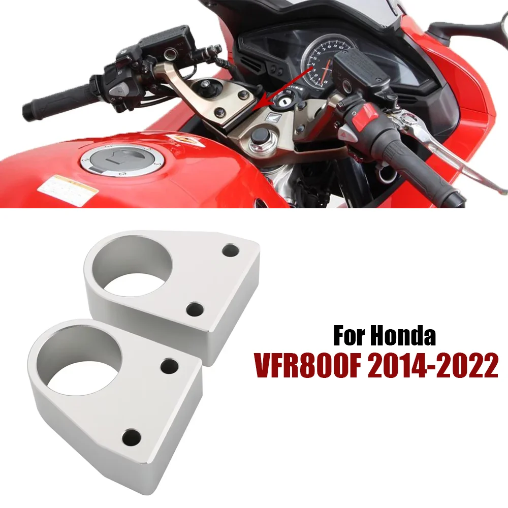 

For Honda VFR800 VFR 800 2014-2018 Accessories CNC HandleBars Riser Handle VFR800 Bar Offset Handlebar Risers Bar Clamp Adapter