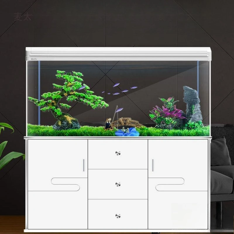 

Aquarium fish tank integrated small and medium living room lazy glass ecology