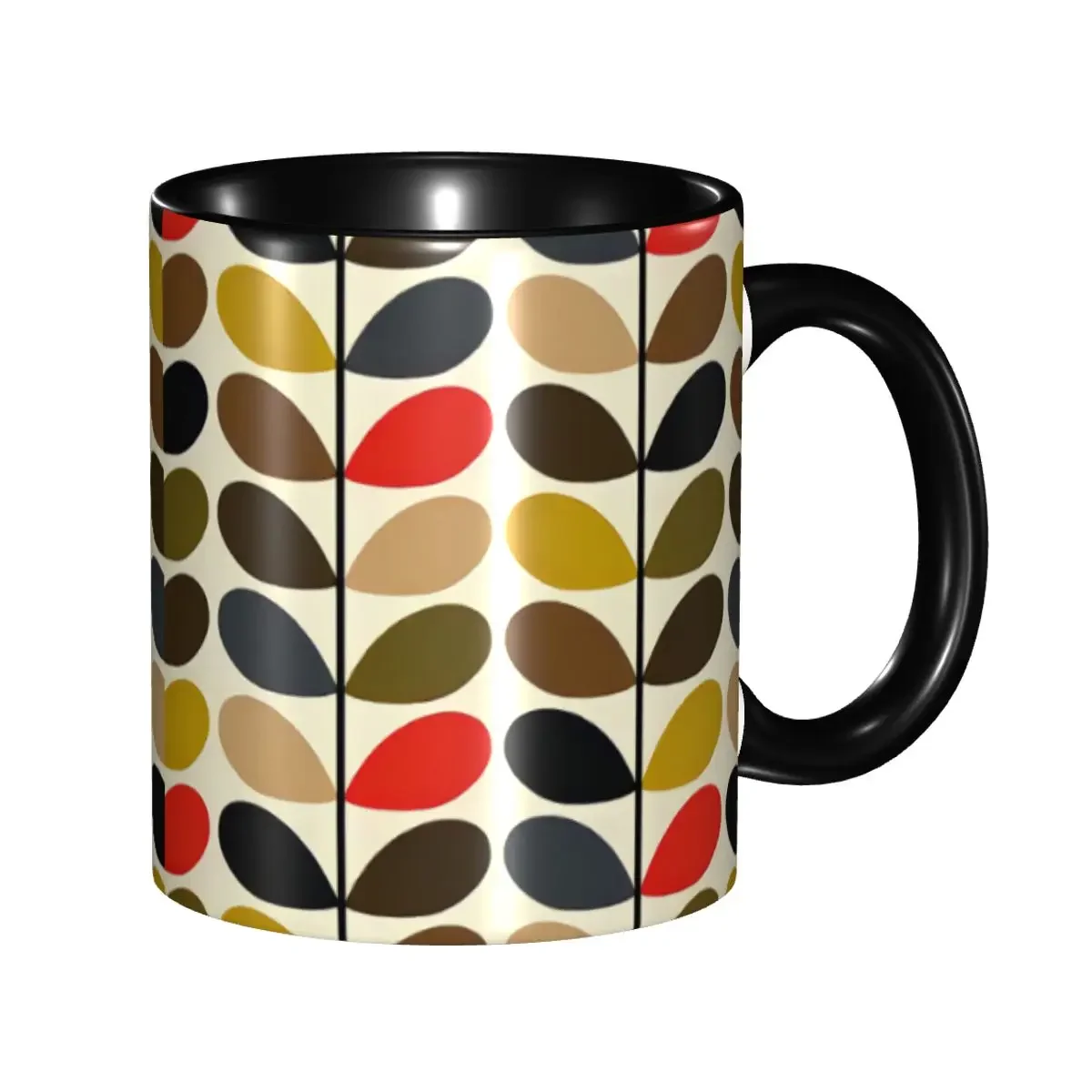 Customized Orla Kiely Flower Mugs DIY Scandinavian Geometric Style Ceramic Tea Milk Coffee Cups