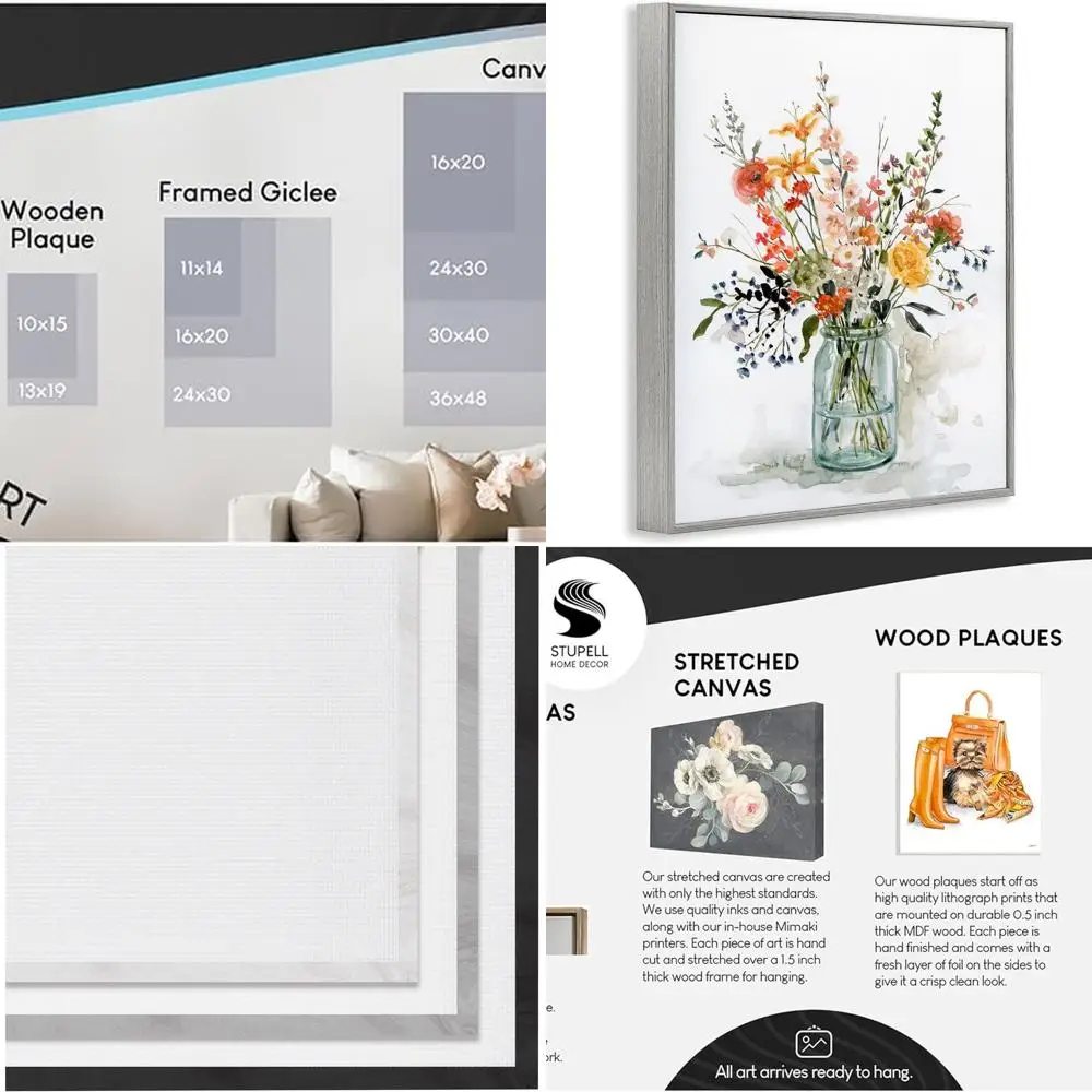 

Carol Robinson's Floral Meadow Art, Framed 24x30, Gray, Blue Tones