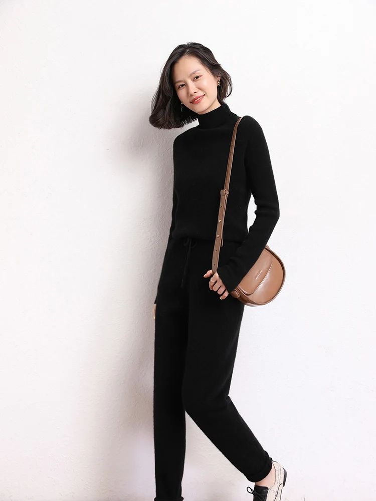 TLOML 여성용 100% 캐시미어 스웨터 터틀넥 풀오버 가을 겨울 부드러운 기본 긴팔 캐시미어 스웨터 따뜻한 니트웨어 탑