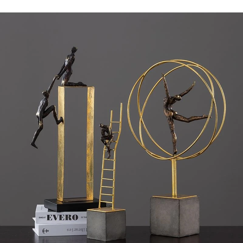 Resin Gymnast Art Sculpture Decoration Desktop Exquisite Crafts Abstract Figure Statue Figurines Home Modern