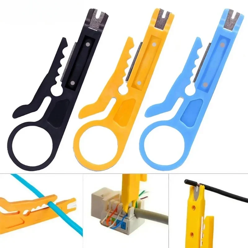 Wire Tracker Stripping Cutter Crimping Tool Cable Stripper Knife Crimper Plier Mini Portable Decrustation Electrical Straight