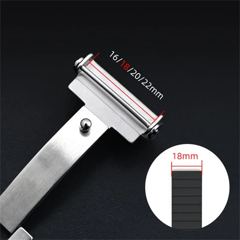 16/18/20/22mm 316L Stainless Steel Watch Clasp Luxury Adjustable Folding Buckle Premium Metal Clasp Watch Repair Accessories