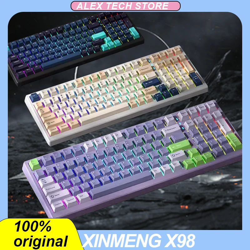 

Xinmeng X98 Mechanical Keyboard 3-Mode Wireless Bluetooth 99key Hot Swap Gasket Structure Ergonomics Customized Gaming Keyboard