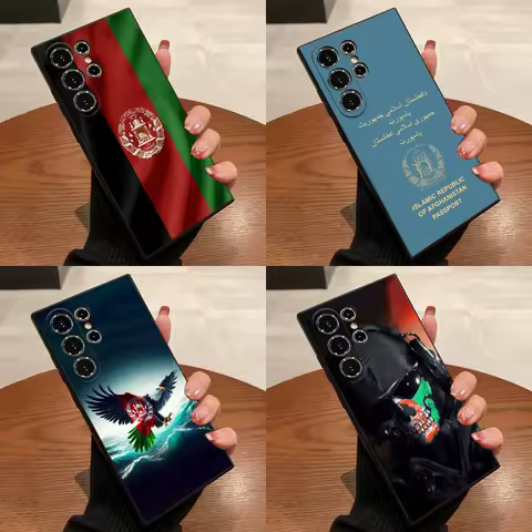Afghanistan National Emblem Flag Passport Phone Case For Samsung S25,S24,S21,S22,S23,S30,Ultra,S20,Plus,Fe,Lite,5G Black Box