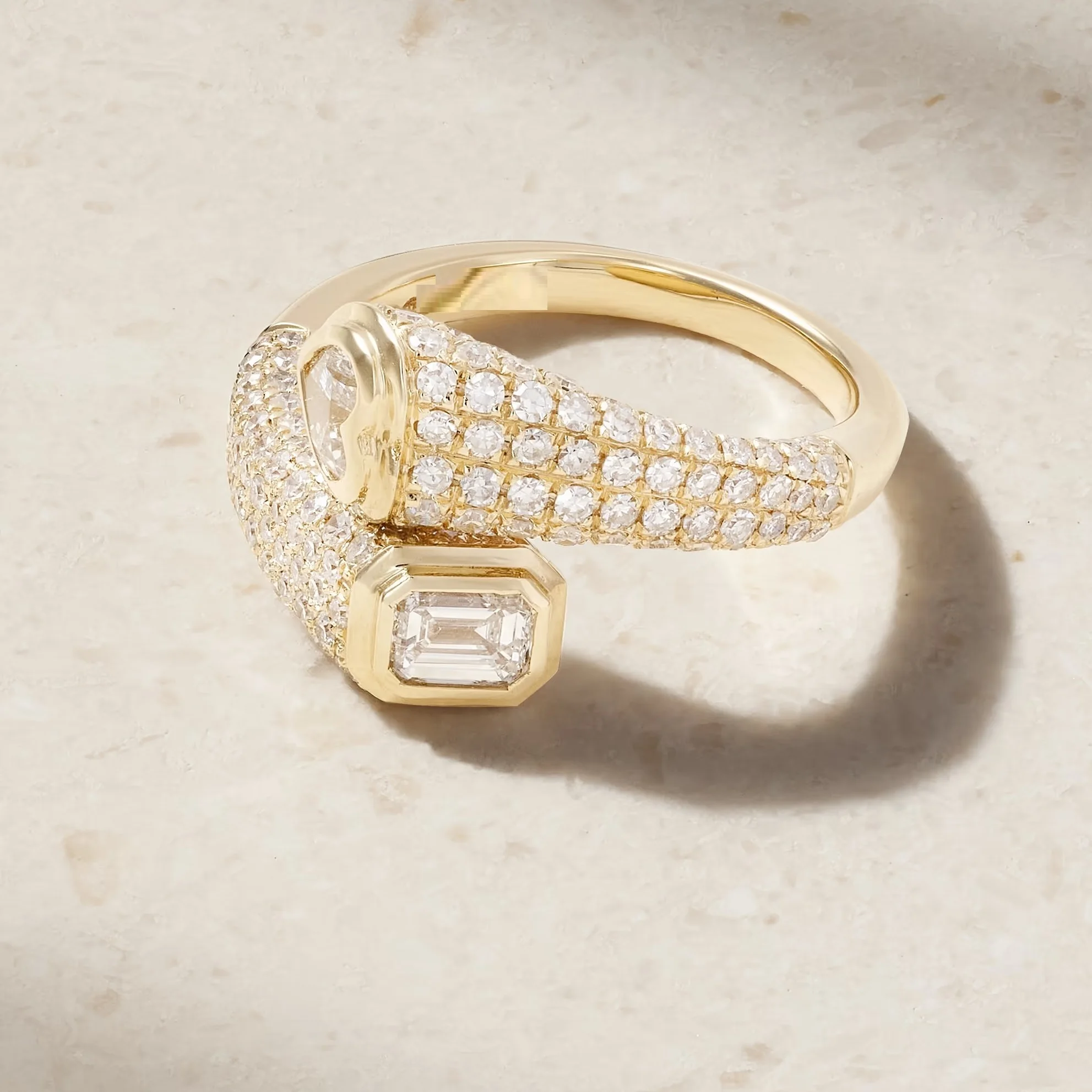 

Новинка 2026, милое открытое регулируемое кольцо Pinky Finer для женщин, микро-асфальтированное геометрическое сердце, прямоугольное модное ювелирное изделие