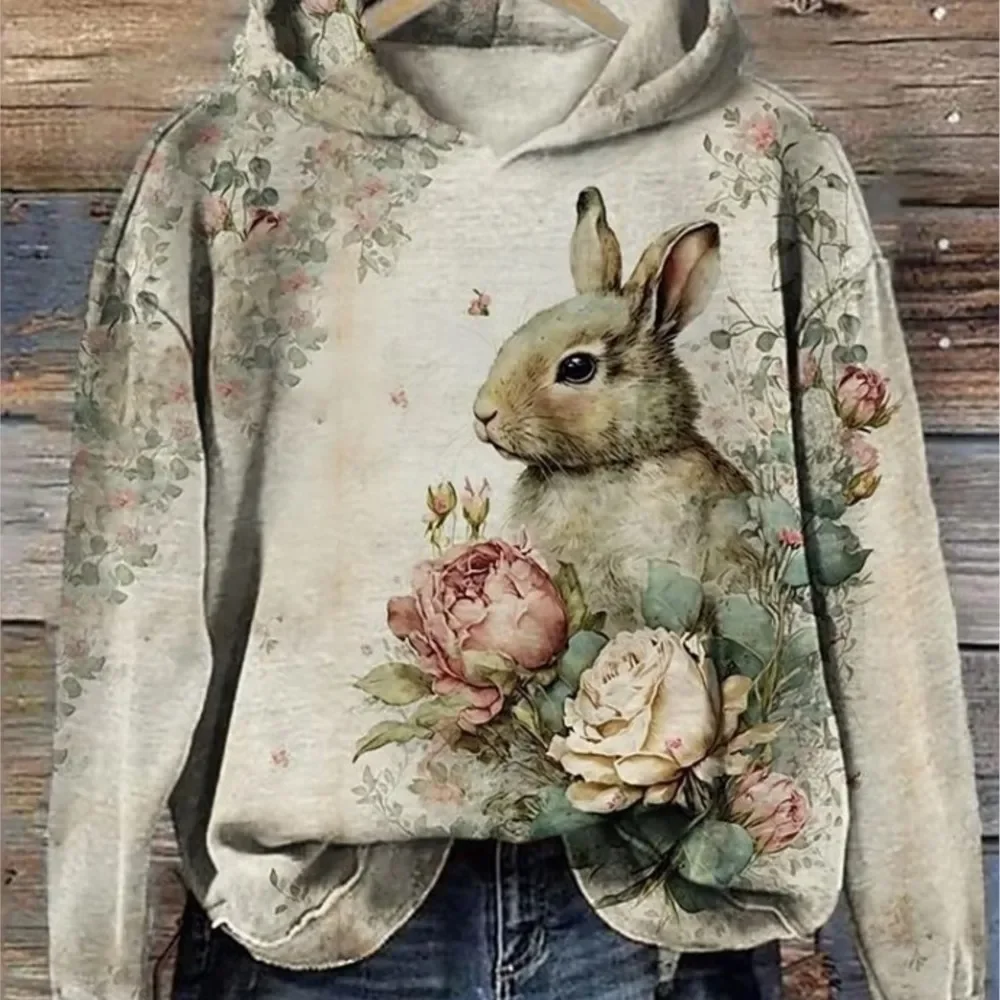 

Женская толстовка с капюшоном, 3D-принт с цветочным узором в виде сердца, уличная одежда, оверсайз, пуловеры, толстовки с капюшоном в стиле Y2K, топы, женская одежда