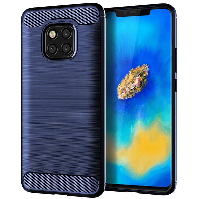 Carbon Fiber Shockproof Case For Mate 20Pro mate 20 pro Silicone Case for Huawei Mate20 pro Bumper Back Cover Coque Fundas