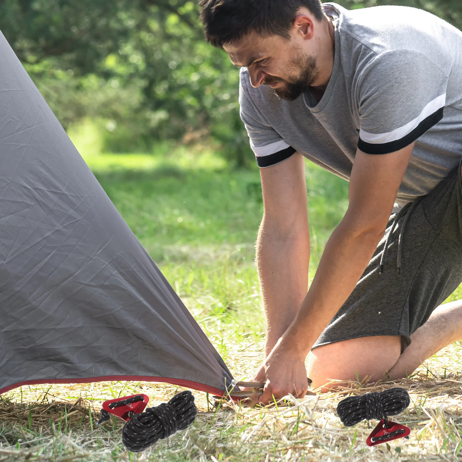 

8 Pcs Camping Tarp Dock Accessory Accessories Gear Rope Yarn Black Tent Aineering