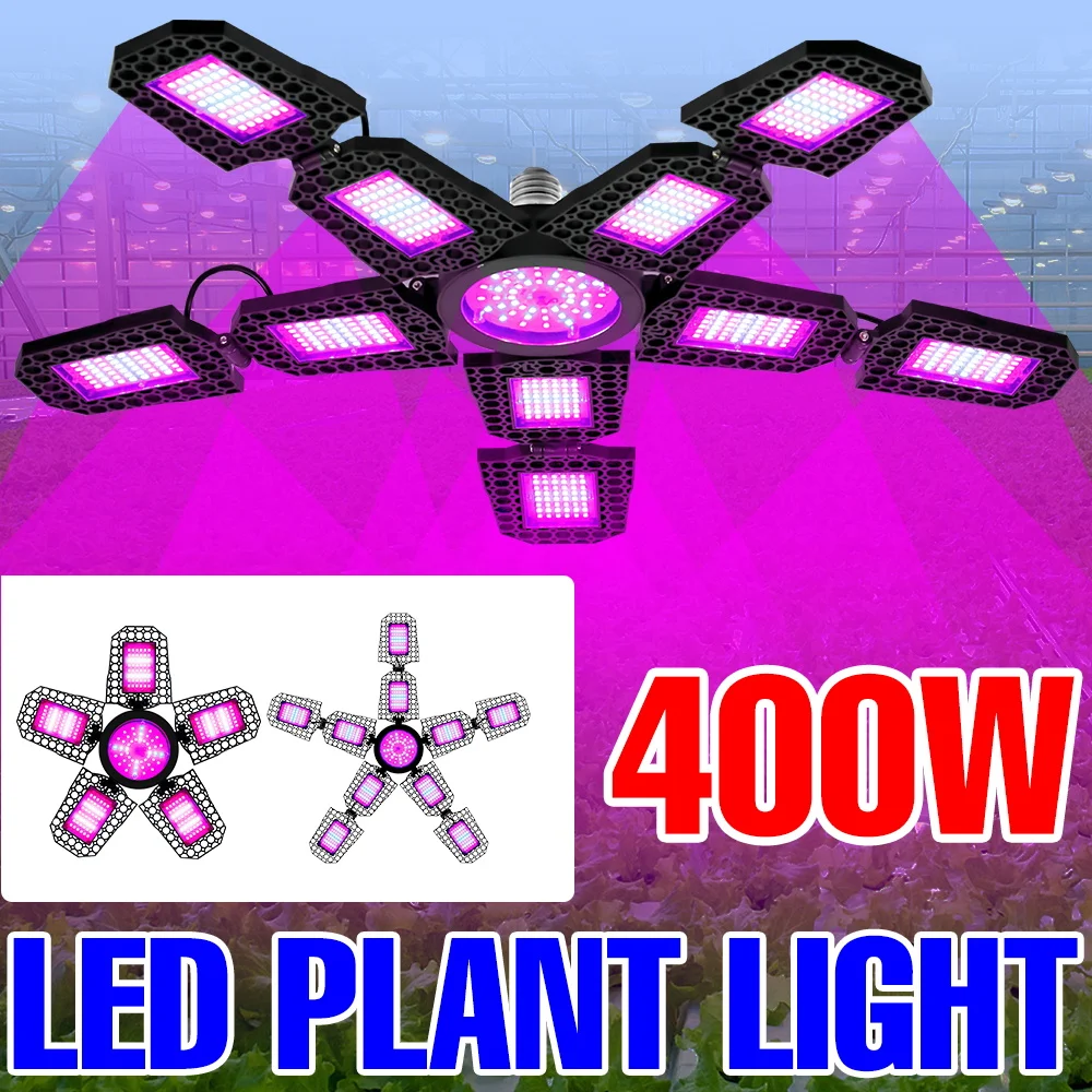 

400W E27 LED Grow Light Bulb Full Spectrum Plant Cultivation Lamp AC100-277V For Indoor Greenhouse Flower Vegetables Hydroponics
