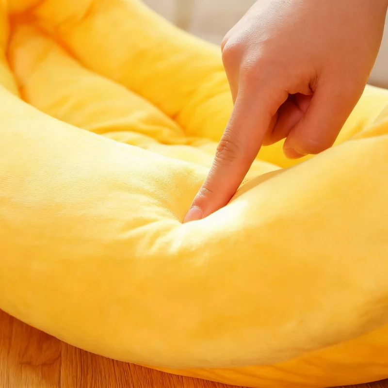 Haustierbett in Bananenform, weiches, warmes Nest, zum Schlafen, für alle Jahreszeiten geeignet, speziell für Katzen und Hunde, Haustiergeschenk – Detail 9