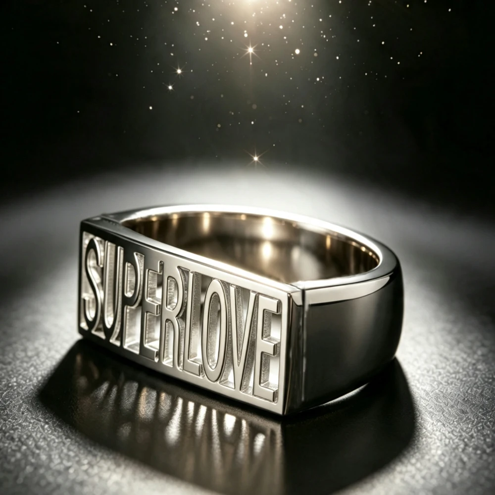 Custom Hollow Letter Stainless Steel Ring Minimalist Love Statement Band Couple Personalized Anniversary Valentine Jewelry Gift