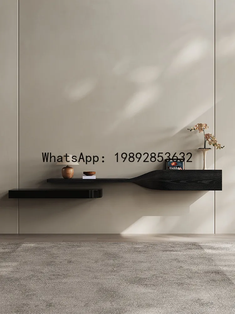 

DSA solid wood suspended ultra-thin TV cabinet living room wall-mounted art personality high-end retro