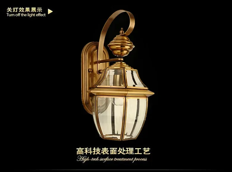 JYU الكلاسيكية الأوروبية الفاخرة البرونزية النحاس الفن في الهواء الطلق مقاوم للماء الجدار مصباح لغرفة النوم الممر غرفة المعيشة حديقة 1695