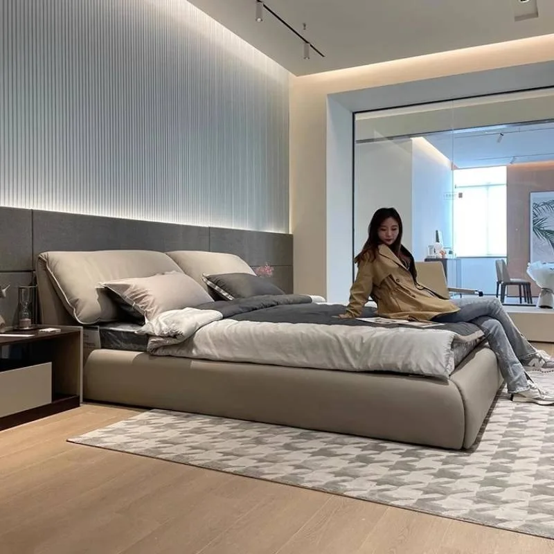 Couples Protectaors Double Bed Wardrobe Surround Luxury Bedroom Double Bed Bases Storage Low Camas De Dormitorio Furniture Home