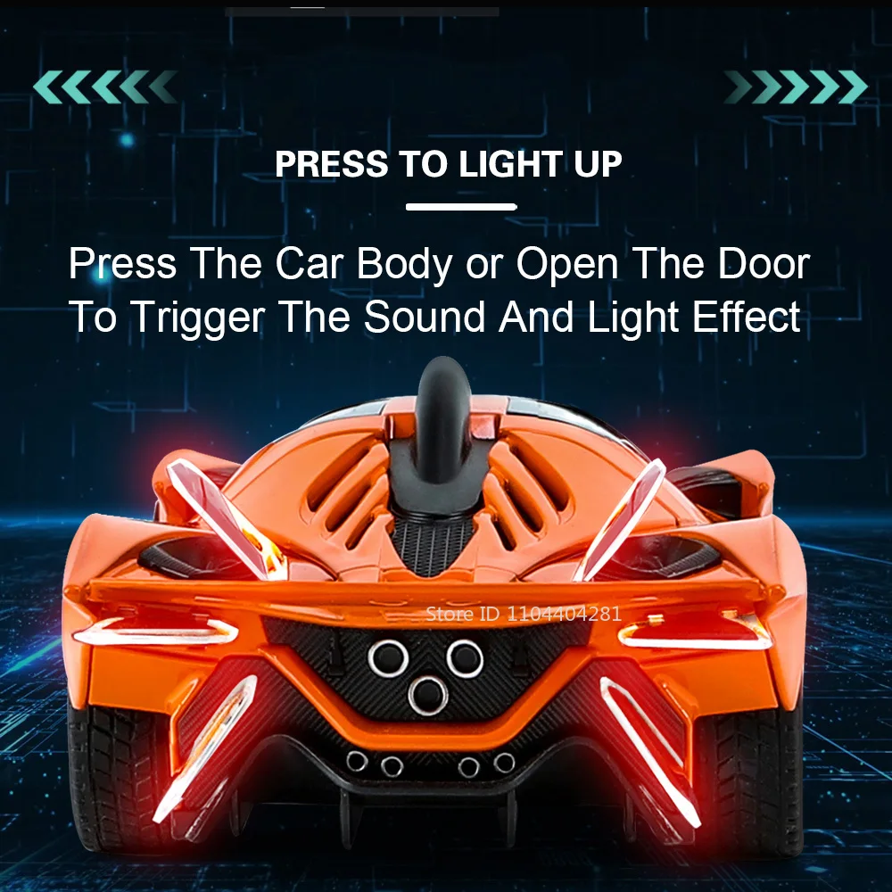 1:24 아폴로 EVO IE 합금 스포츠카 다이캐스트 모델 도어 개폐 가능 고무 타이어 사운드 라이트 후진 시뮬레이션 모델 어린이 선물