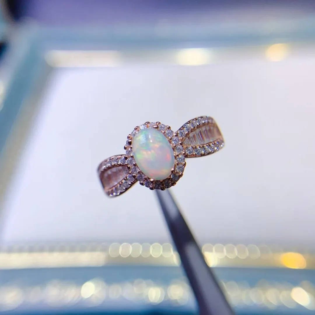 

Fashionable and Exquisite Exquisite Designer Design Opal Sterling Silver Ring Captivating Chic Jewelry Gift for Ladies To Wear