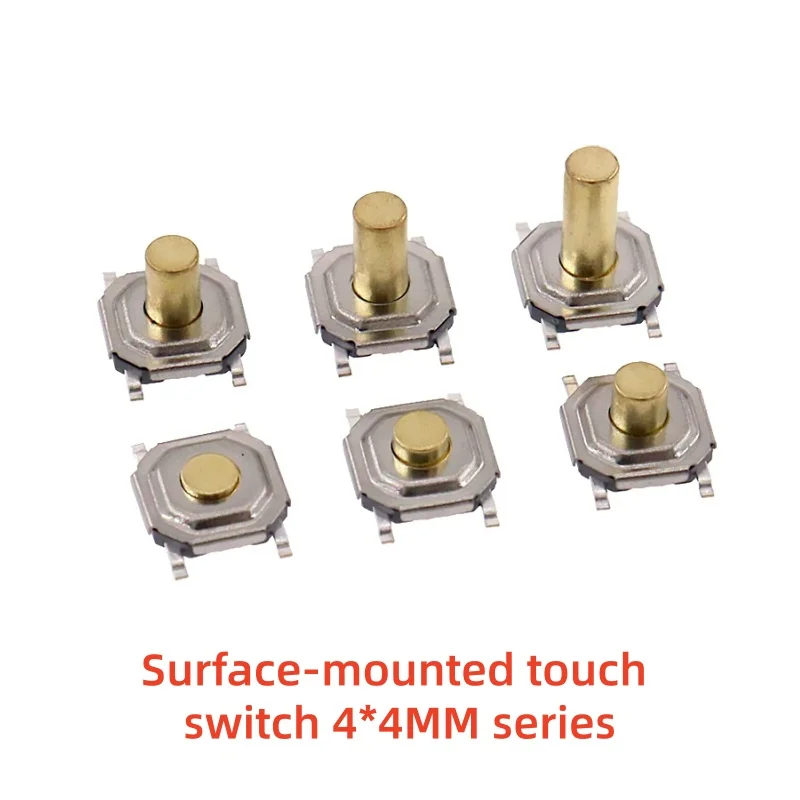 50pcs 5.2x5.2mm H=1.5/1.6/1.7/2.0/2.5/3.0/4/5/6/7/8/9mm Momentary Metal Tact Push Button Switch 260GF SMT 4PIN Key Button