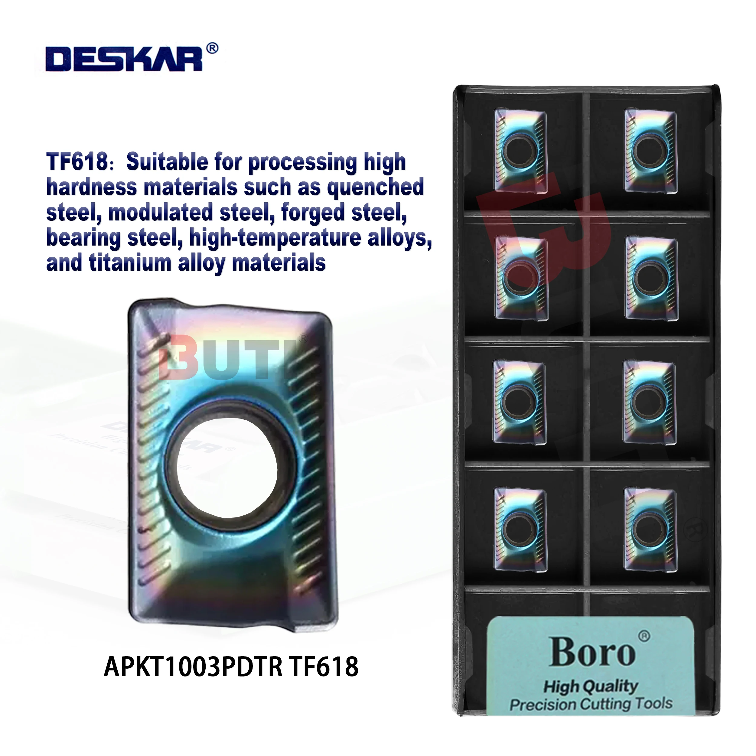 

DESKAR 100% Original APKT1003PDTR TF618 CNC Lathe machining center Milling Turning Hardened Steel Tools Inserts For HRC40-HRC55